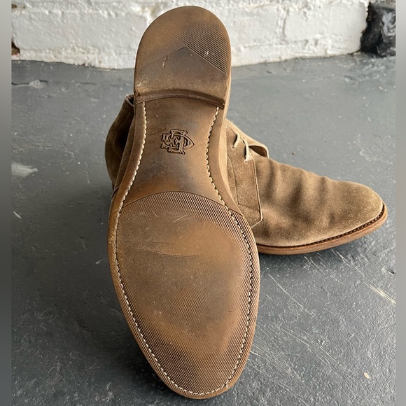 Edward Green Shanklin chukka, mushroom suede, 7/7.5E 202 rubber soles - Picture 3 of 5